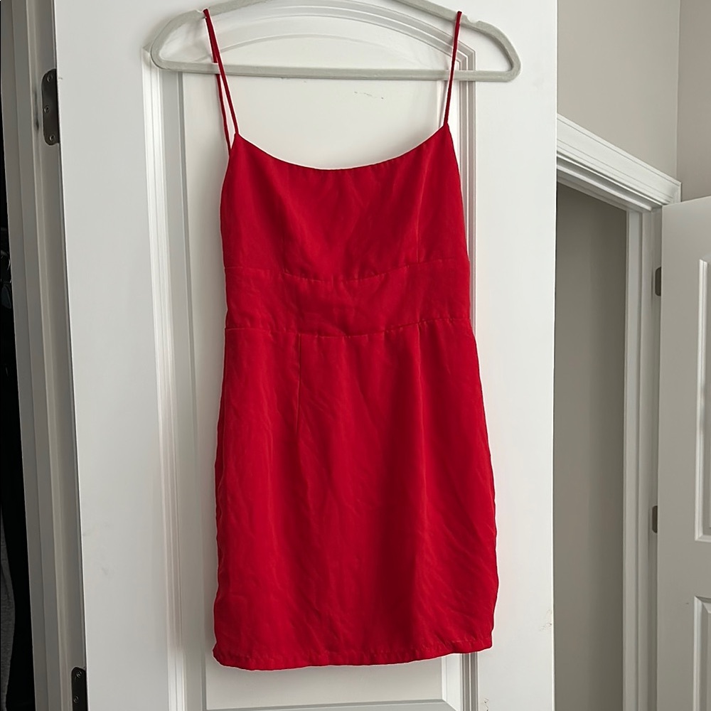 Elegant Red Spaghetti Strap Dress